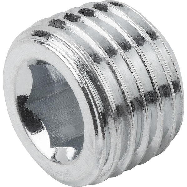 Screw Plug DIN906 Without Vent, M48X1, 5, Sw=24, Form:A, Steel Electro Zinc-Plated